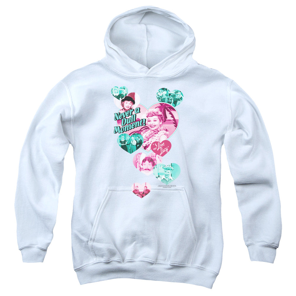 I Love Lucy Never a Dull Moment Kids Youth Hoodie White Officially Licensed