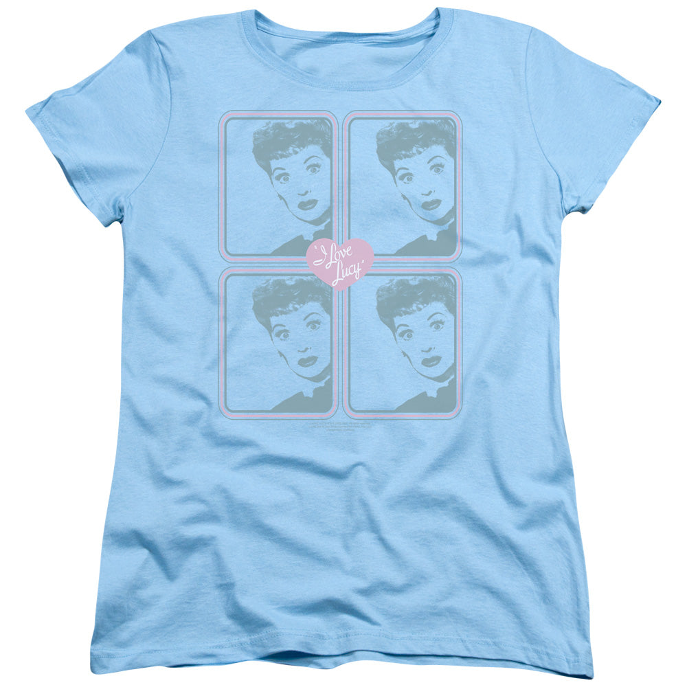 I Love Lucy Lucy Squared Womens T Shirt Light Blue Officially Licensed