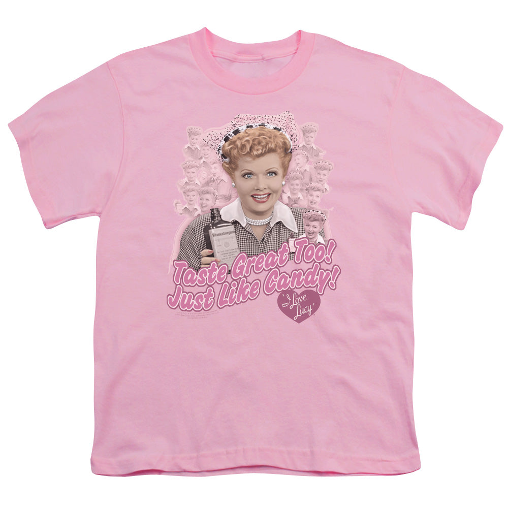 I Love Lucy Tastes Like Candy Kids Youth T Shirt Pink Officially Licensed