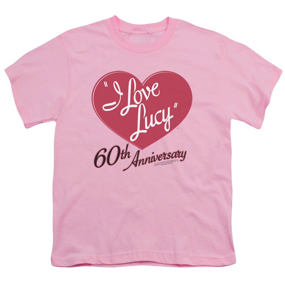 I Love Lucy 60th Anniversary Kids Youth T Shirt Pink Officially Licensed