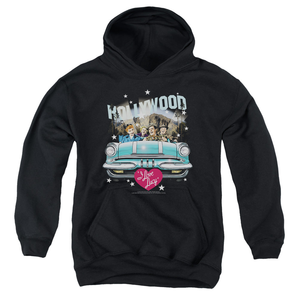 I Love Lucy Hollywood Road Trip Kids Youth Hoodie Black Officially Licensed