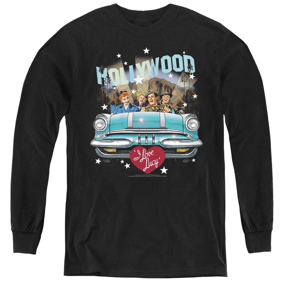 I Love Lucy Hollywood Road Trip Long Sleeve Kids Youth T Shirt Black Officially Licensed