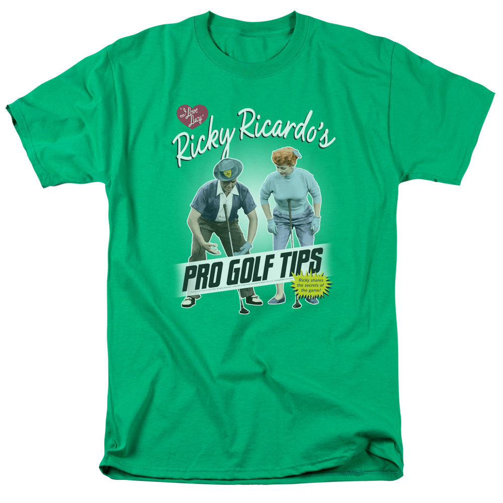 I Love Lucy Pro Golf Tips Mens T Shirt Kelly Green Officially Licensed