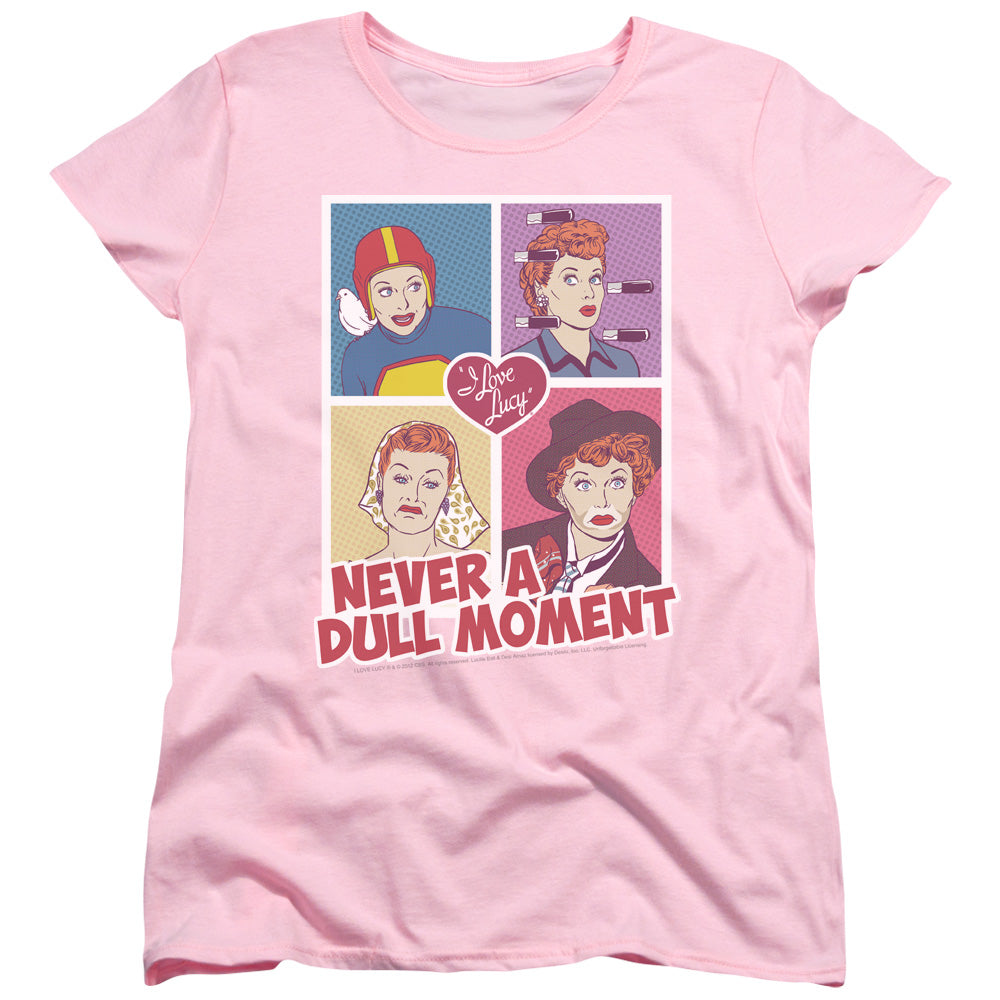 I Love Lucy Panels Womens T Shirt Pink Officially Licensed