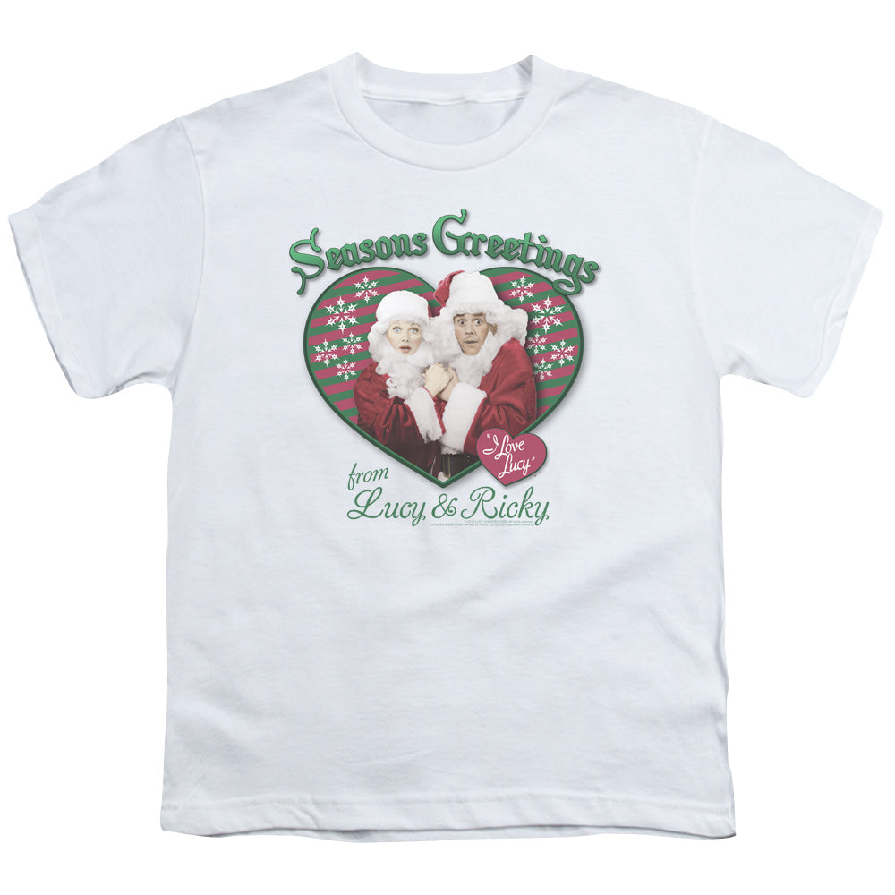 I Love Lucy Seasons Greetings Kids Youth T Shirt White Officially Licensed
