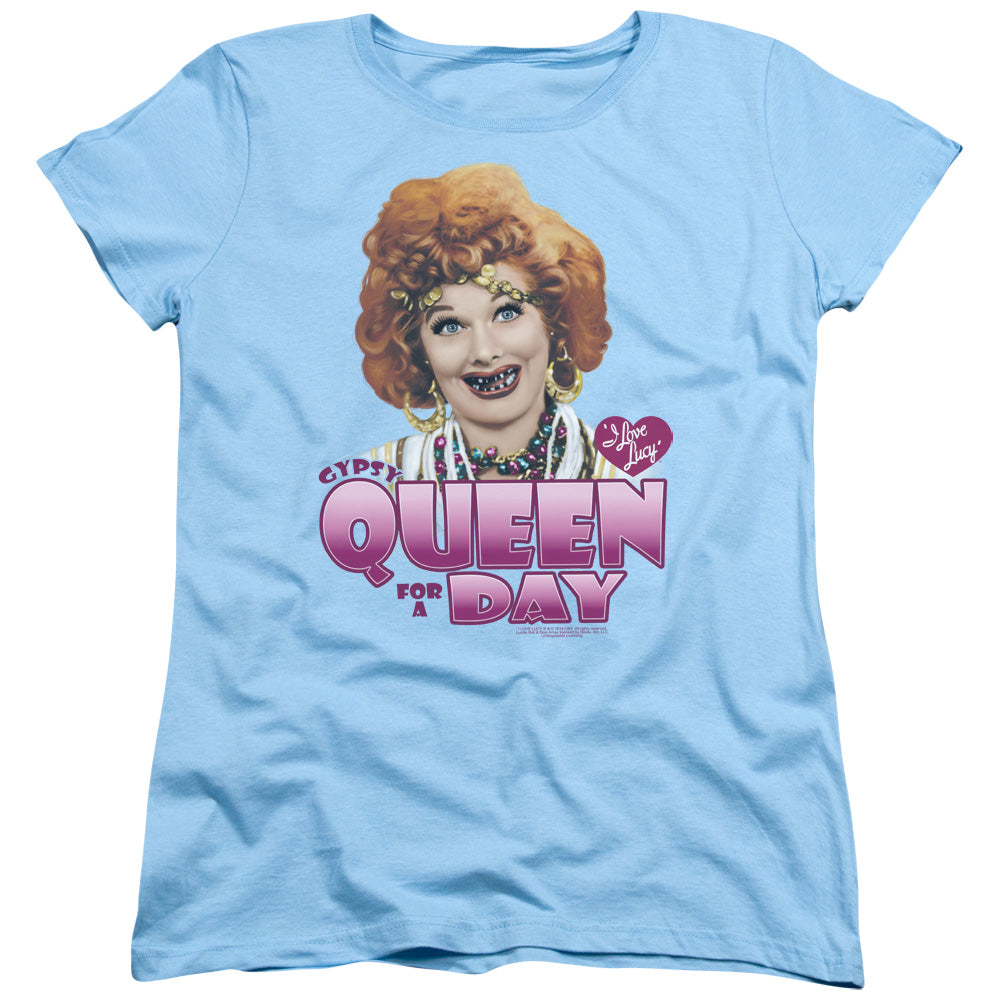 I Love Lucy Gypsy Queen Womens T Shirt Light Blue Officially Licensed