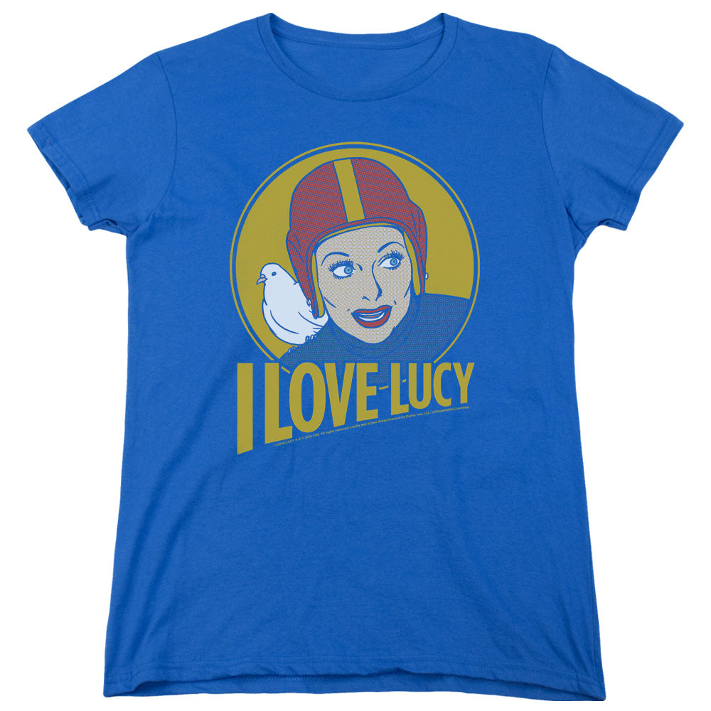 I Love Lucy Lb Super Comic Womens T Shirt Royal Blue Officially Licensed