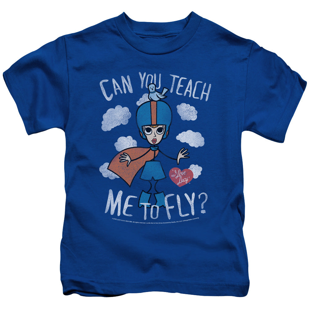I Love Lucy Fly Juvenile Kids Youth T Shirt Royal Blue Officially Licensed