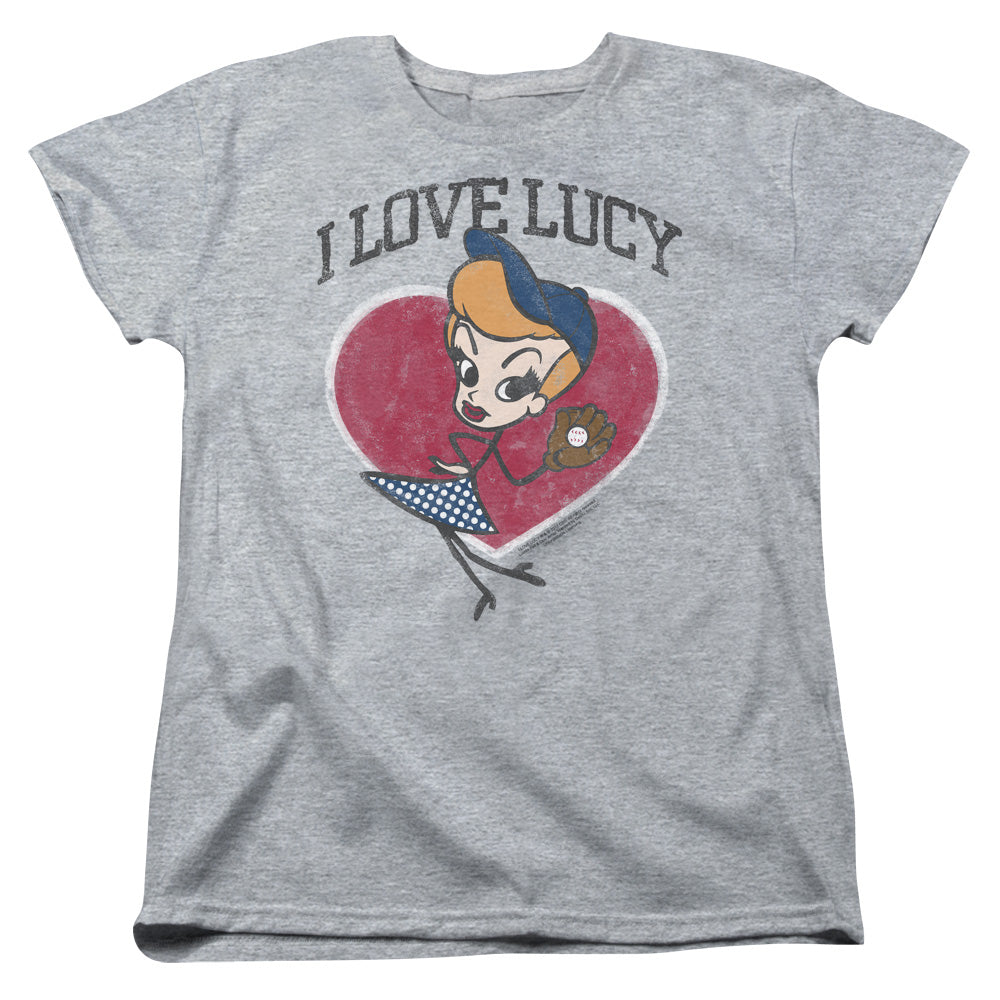 I Love Lucy Baseball Diva Womens T Shirt Athletic Heather Officially Licensed