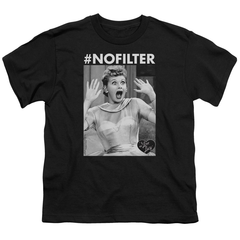 I Love Lucy No Filter Kids Youth T Shirt Black Officially Licensed