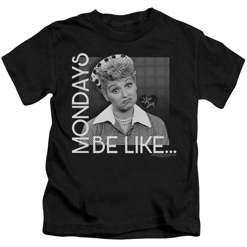 I Love Lucy Mondays Be Like Juvenile Kids Youth T Shirt Black Officially Licensed