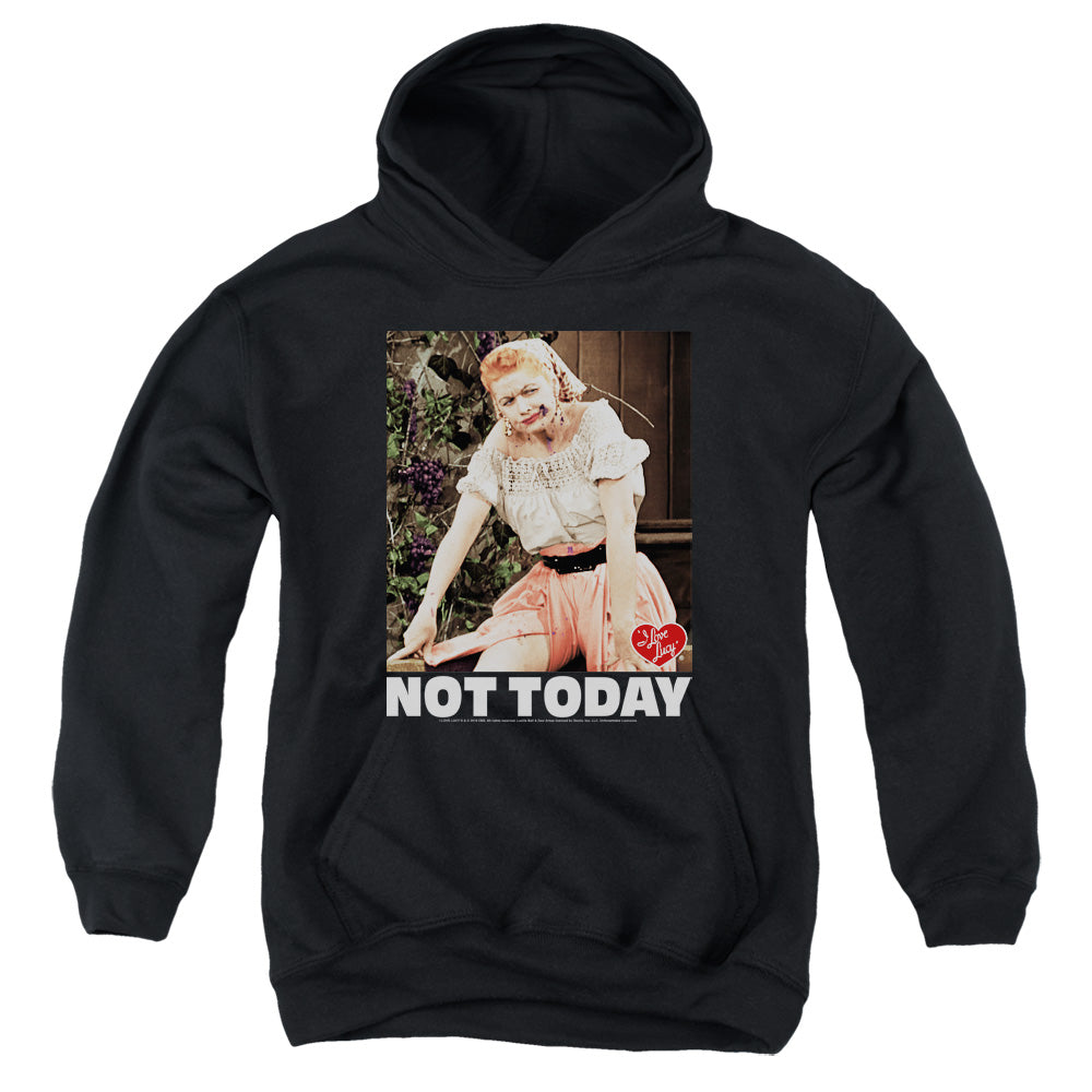 I Love Lucy Not Today Kids Youth Hoodie Black Officially Licensed