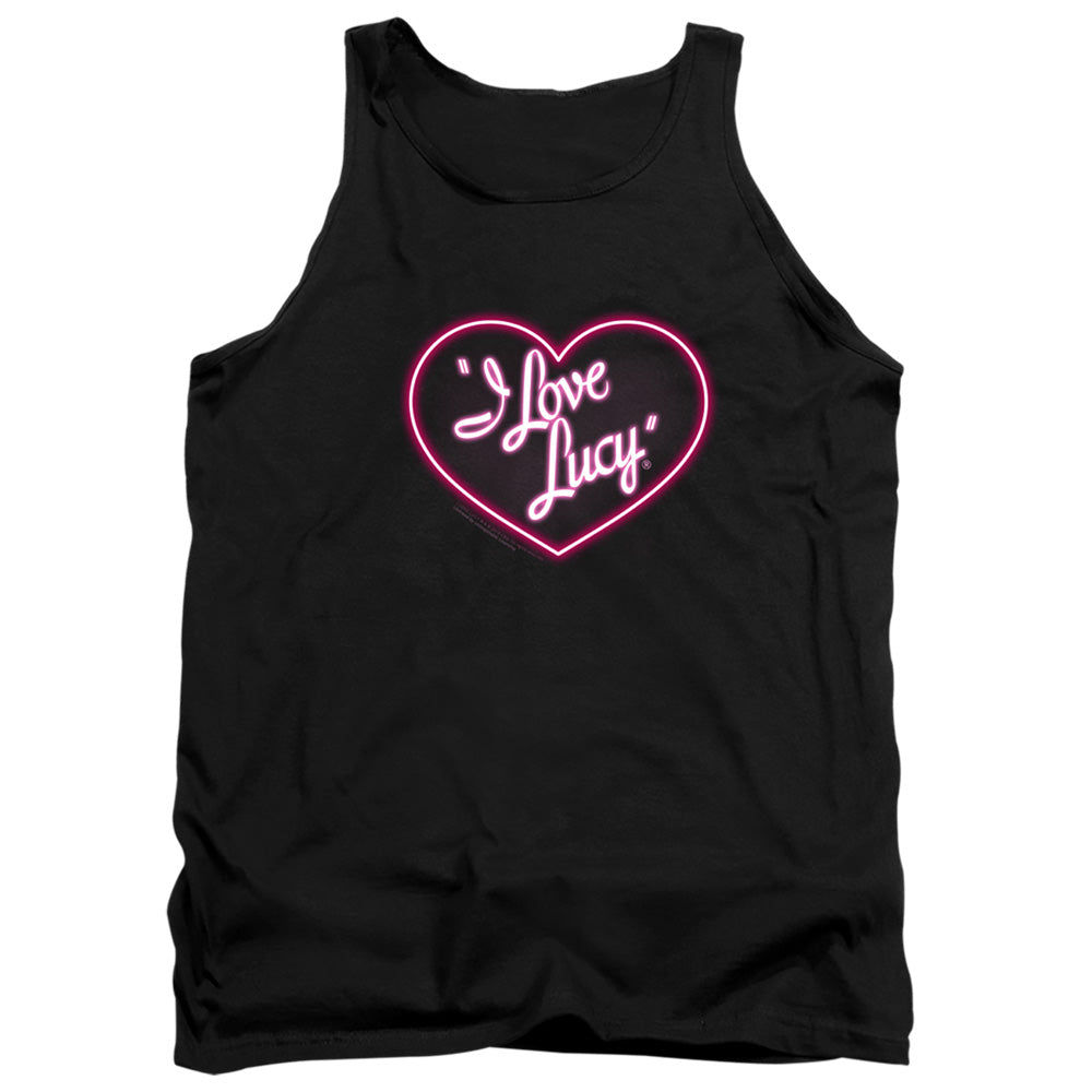 I Love Lucy Neon Logo Mens Tank Top Shirt Black Officially Licensed