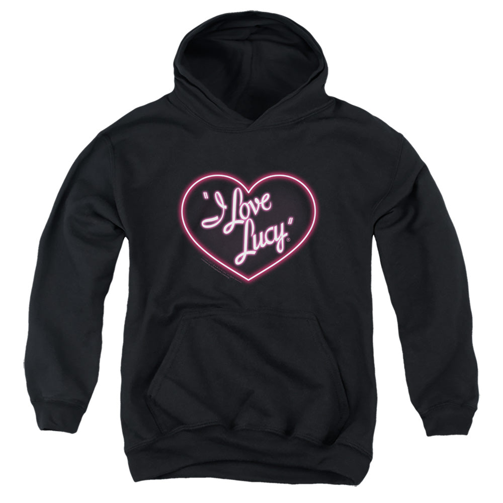 I Love Lucy Neon Logo Kids Youth Hoodie Black Officially Licensed