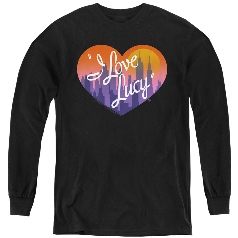 I Love Lucy Heart of the City Long Sleeve Kids Youth T Shirt Black Officially Licensed