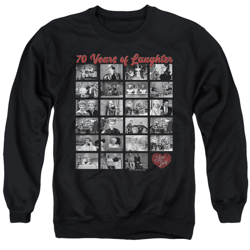 I Love Lucy Film Strip Mens Crewneck Sweatshirt Black Officially Licensed