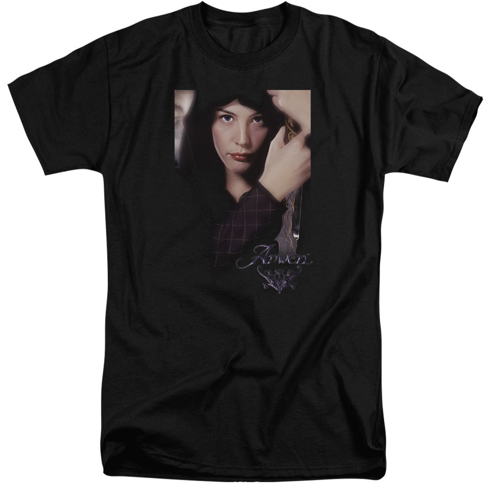 Lord of the Rings Arwen Mens Tall T Shirt Black Officially Licensed
