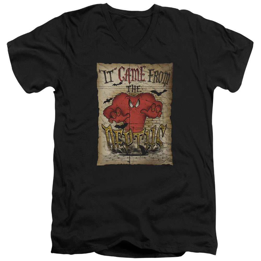 Looney Tunes the Depths Mens Slim Fit V-Neck T Shirt Black Officially Licensed