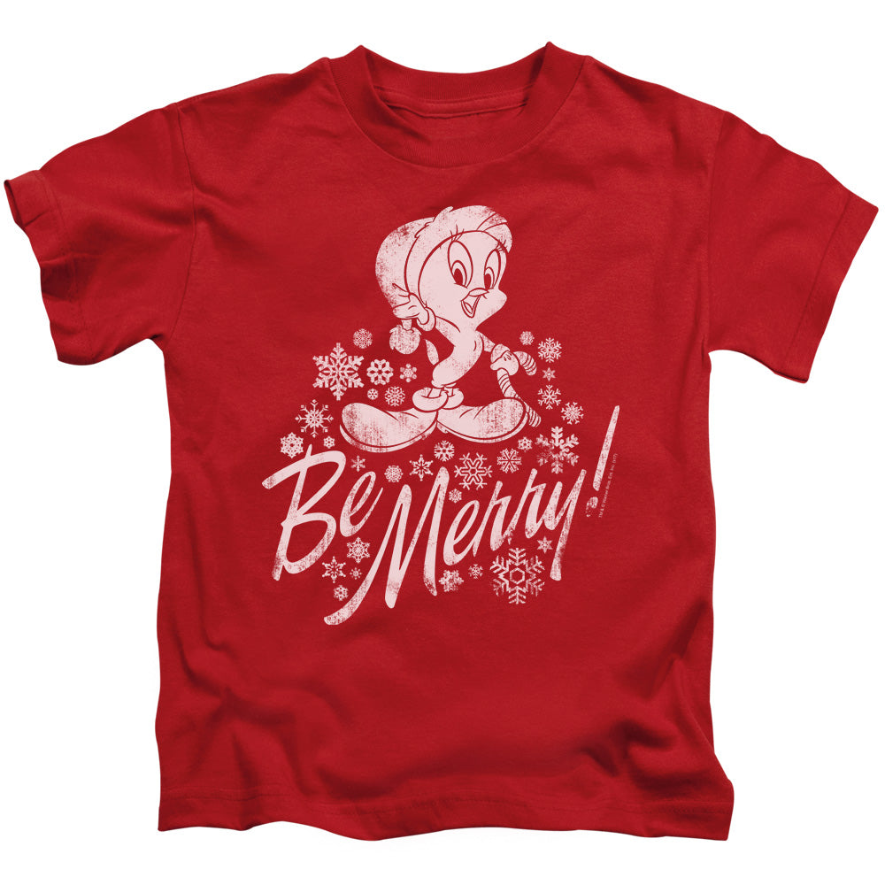 Looney Tunes Merry Tweety Juvenile Kids Youth T Shirt Red Officially Licensed