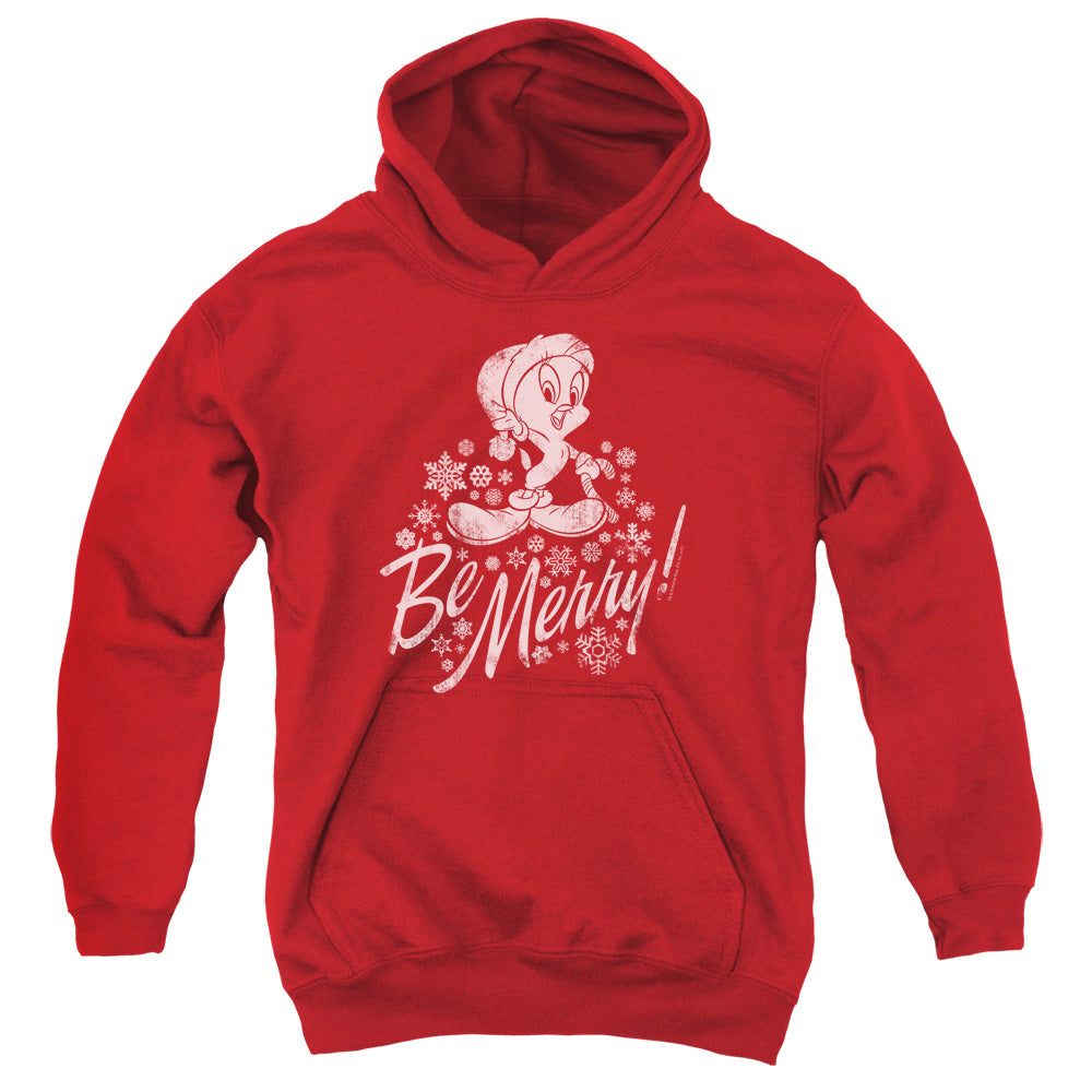 Looney Tunes Merry Tweety Kids Youth Hoodie Red Officially Licensed