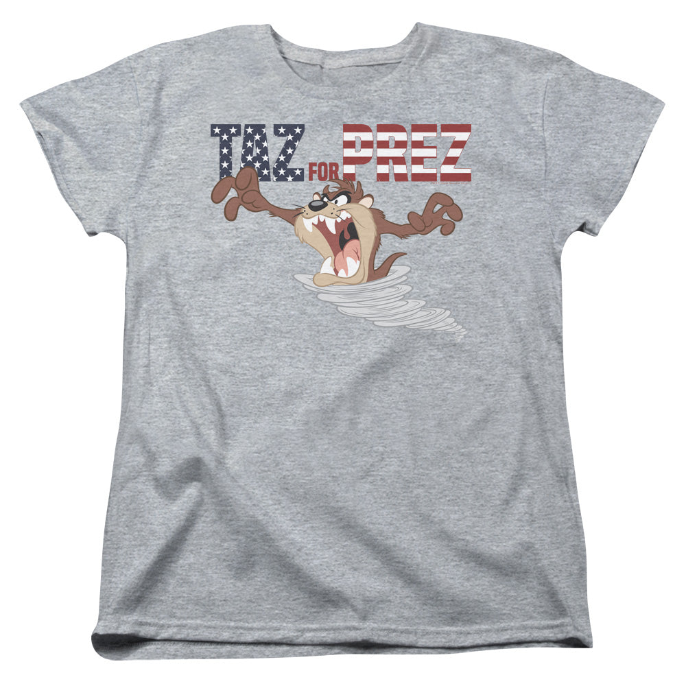 Looney Tunes Taz for Prez 3 Womens T Shirt Athletic Heather Officially Licensed