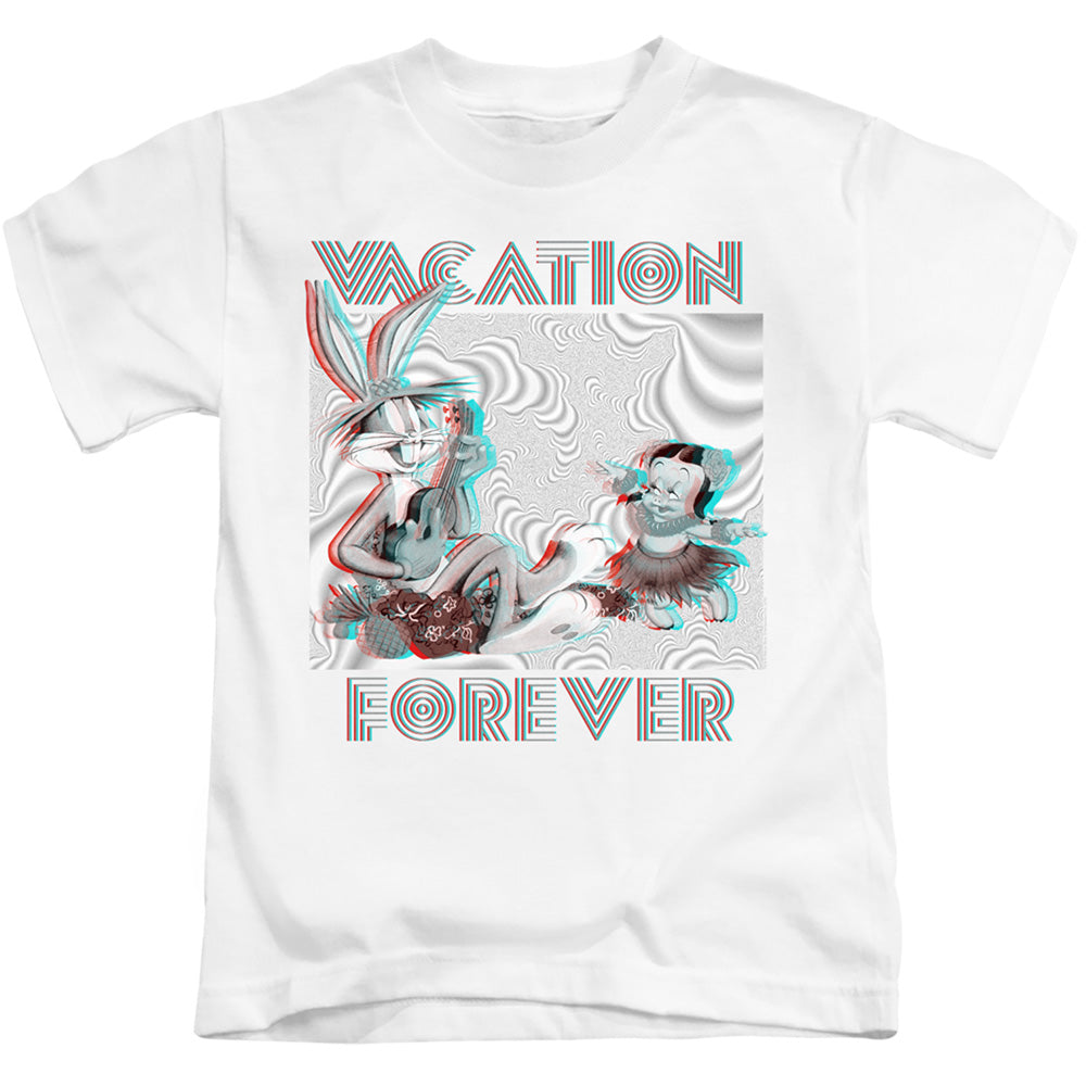 Looney Tunes Vacation Forever Juvenile Kids Youth T Shirt White Officially Licensed