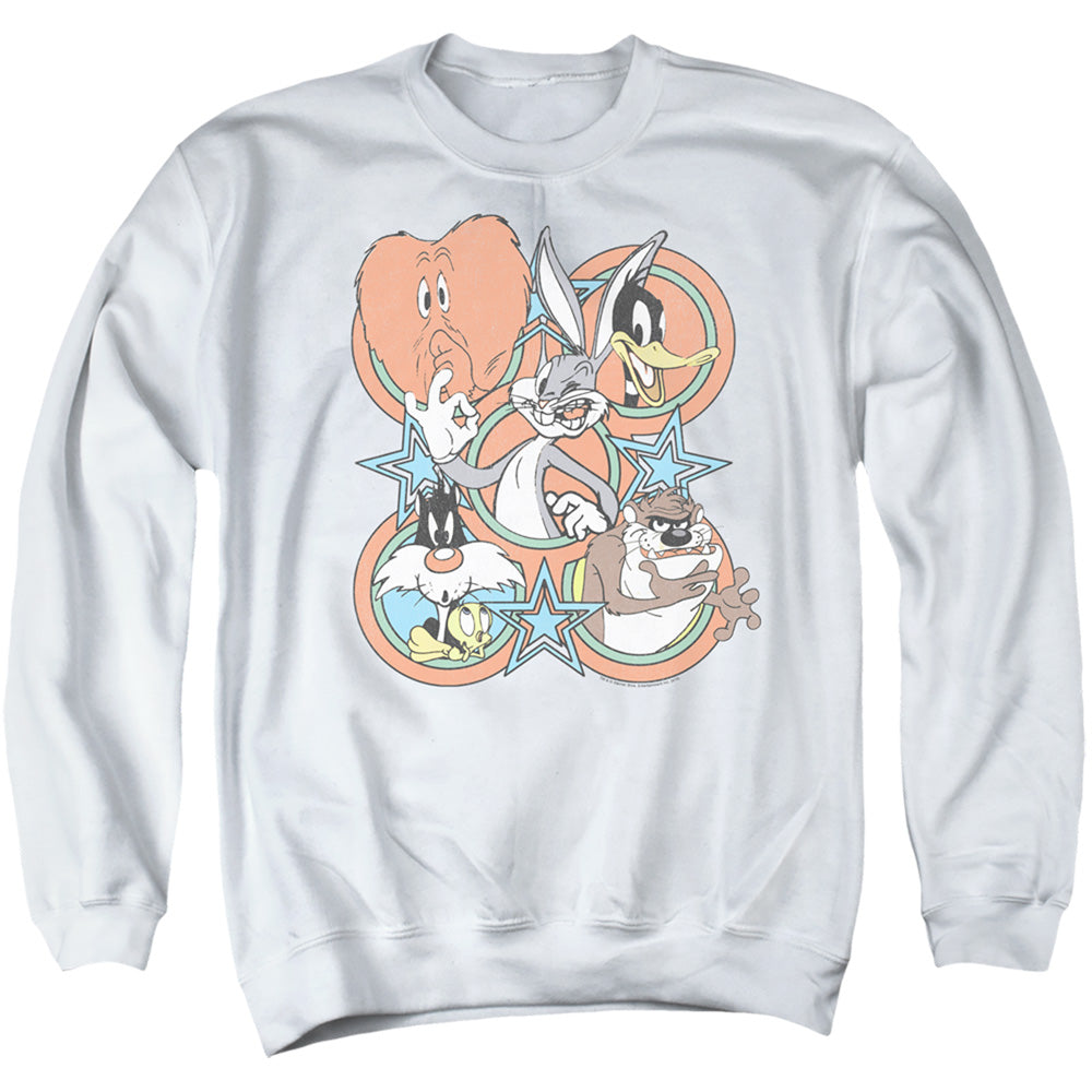 Looney Tunes Screen Stars Mens Crewneck Sweatshirt White Officially Licensed