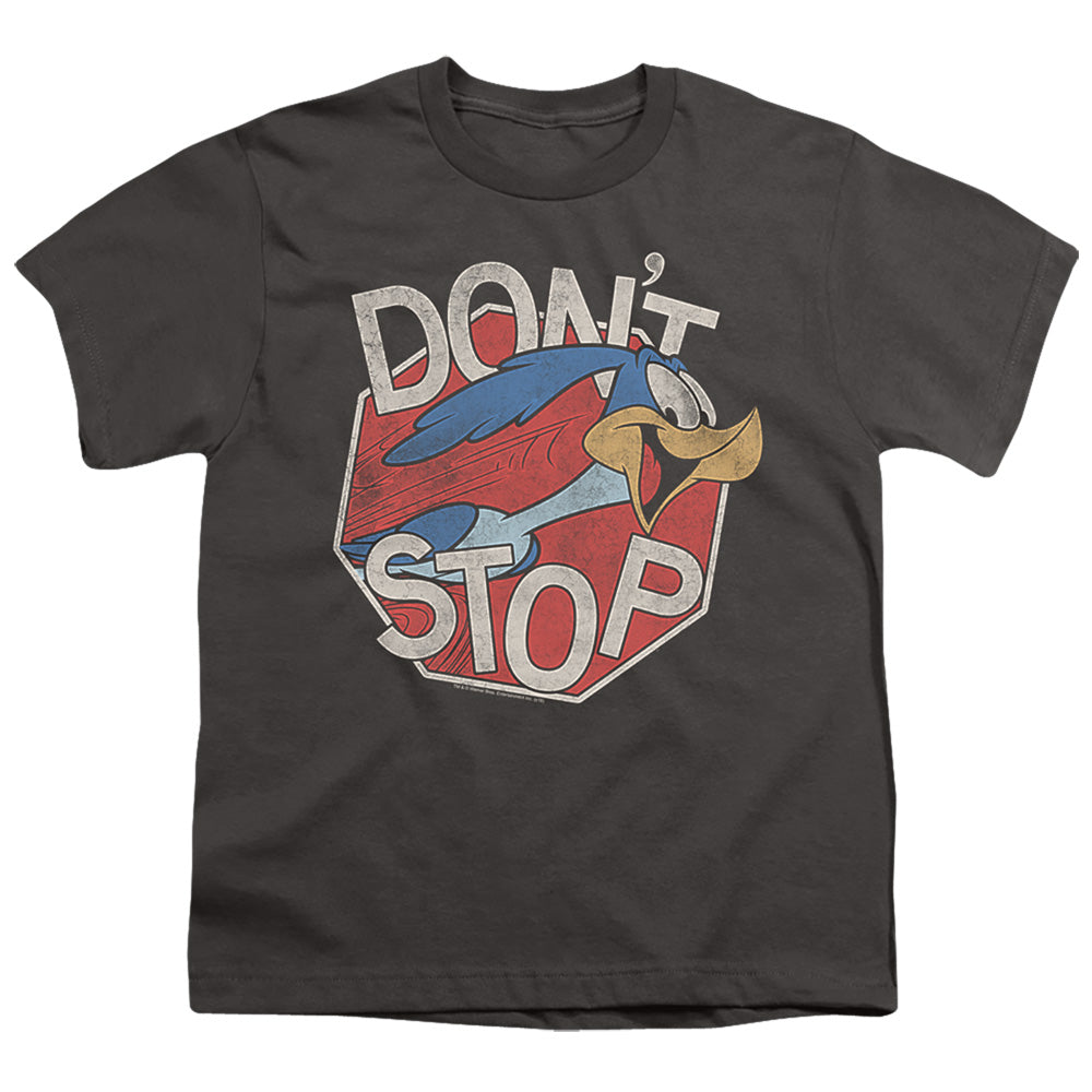 Looney Tunes Dont Stop Kids Youth T Shirt Charcoal Officially Licensed