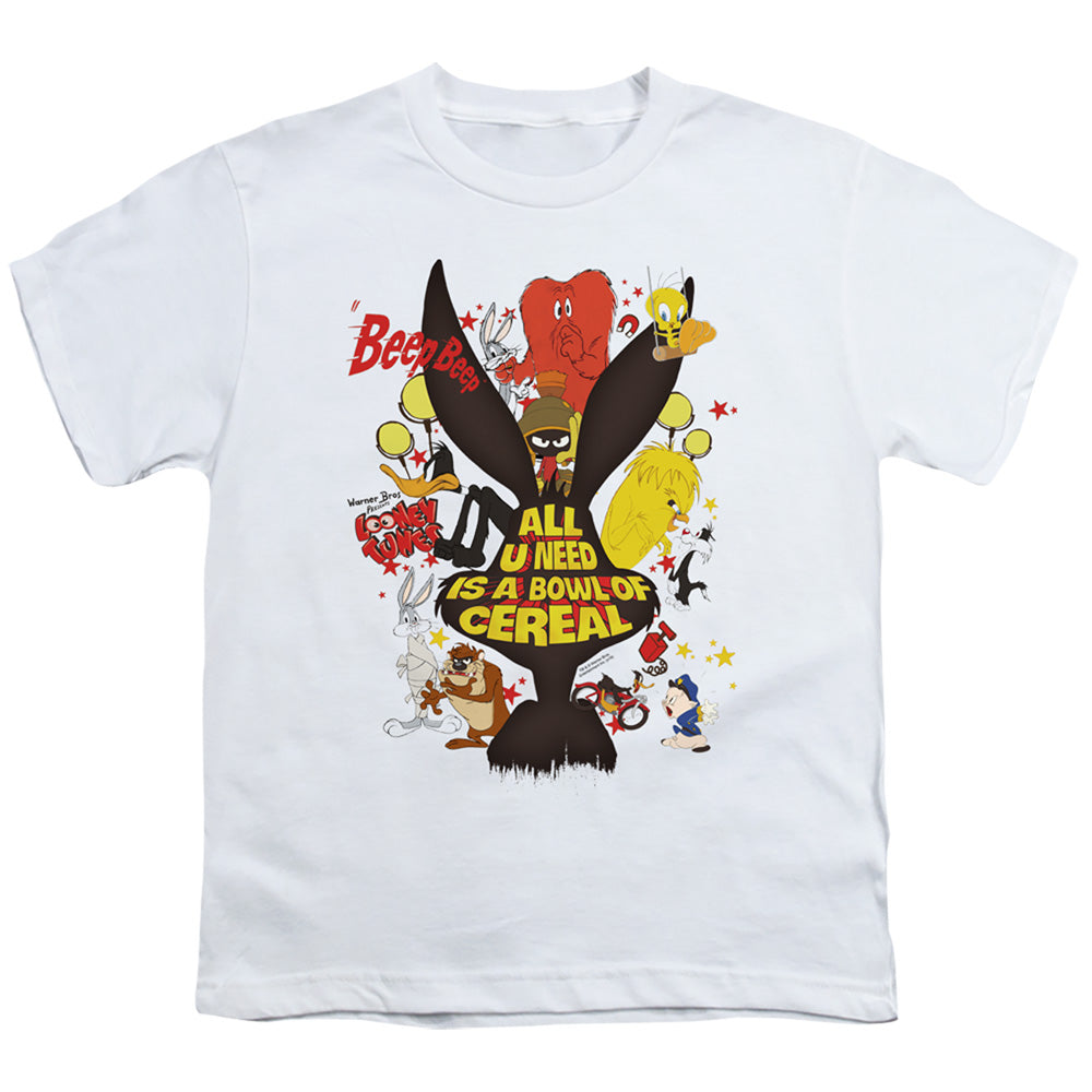 Looney Tunes Cereal Kids Youth T Shirt White Officially Licensed