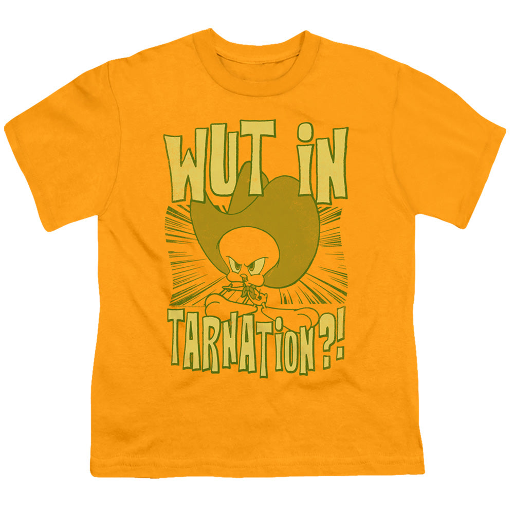 Looney Tunes Wut in Tarnation Kids Youth T Shirt Gold Officially Licensed