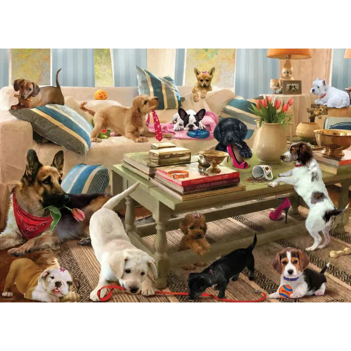 Living Room Pups 300 Piece Jigsaw Puzzle Eurographics