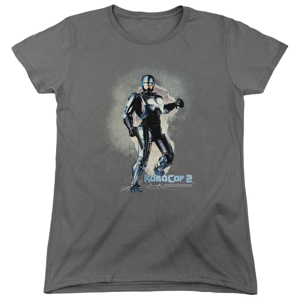 Robocop Break On Through Womens T Shirt Charcoal Officially Licensed
