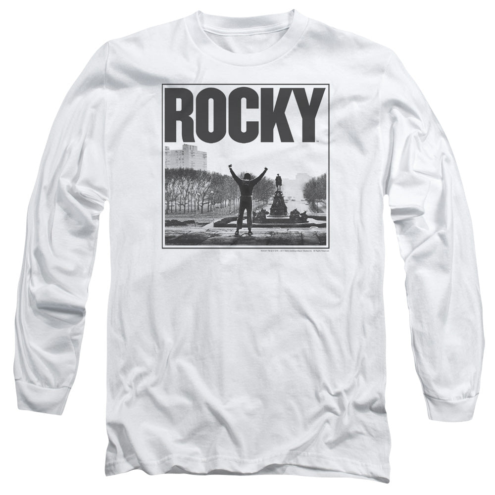 Rocky Top Of The Stairs Mens Long Sleeve Shirt White Officially Licensed Officially Licensed