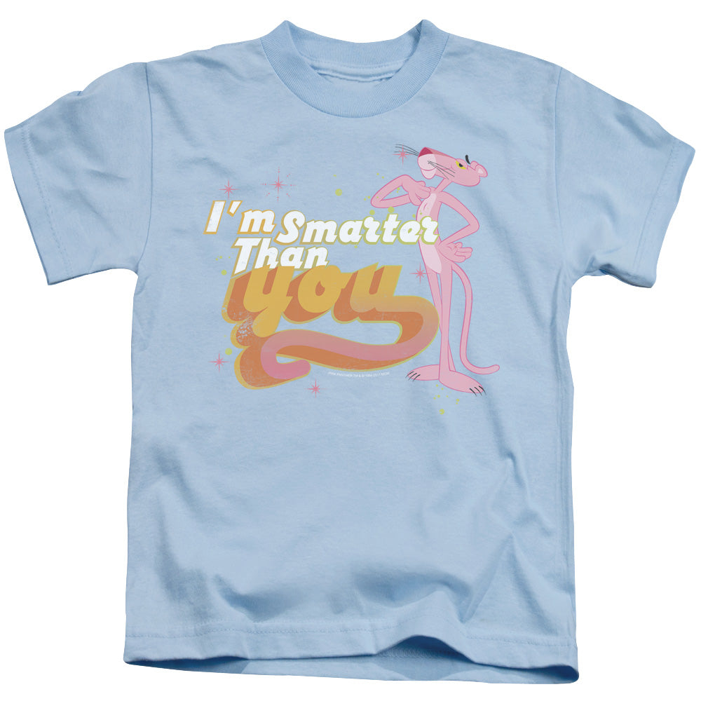 Pink Panther Art Cat Juvenile Kids Youth T Shirt Light Blue Officially Licensed
