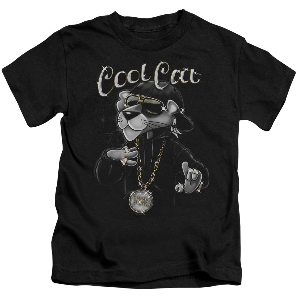 Pink Panther Cool Cat Juvenile Kids Youth T Shirt Black Officially Licensed