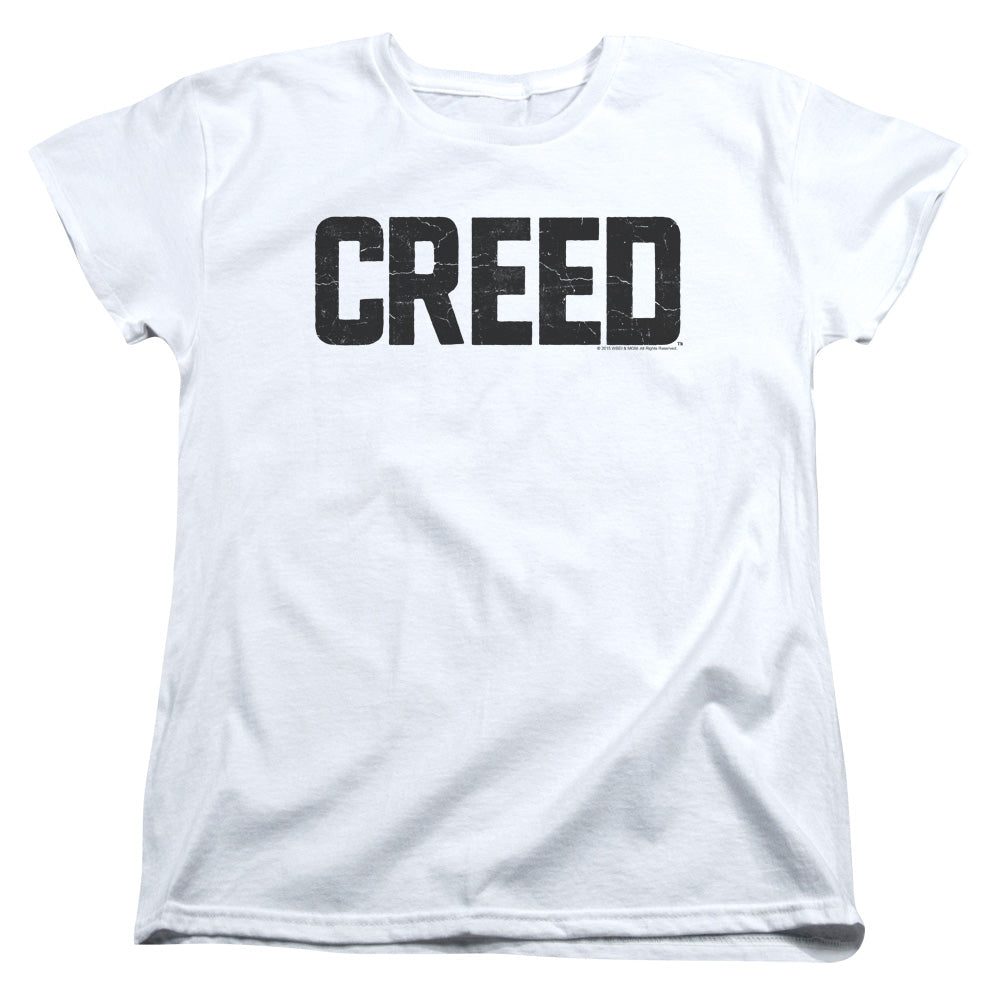 Creed Cracked Logo Womens T Shirt White Officially Licensed