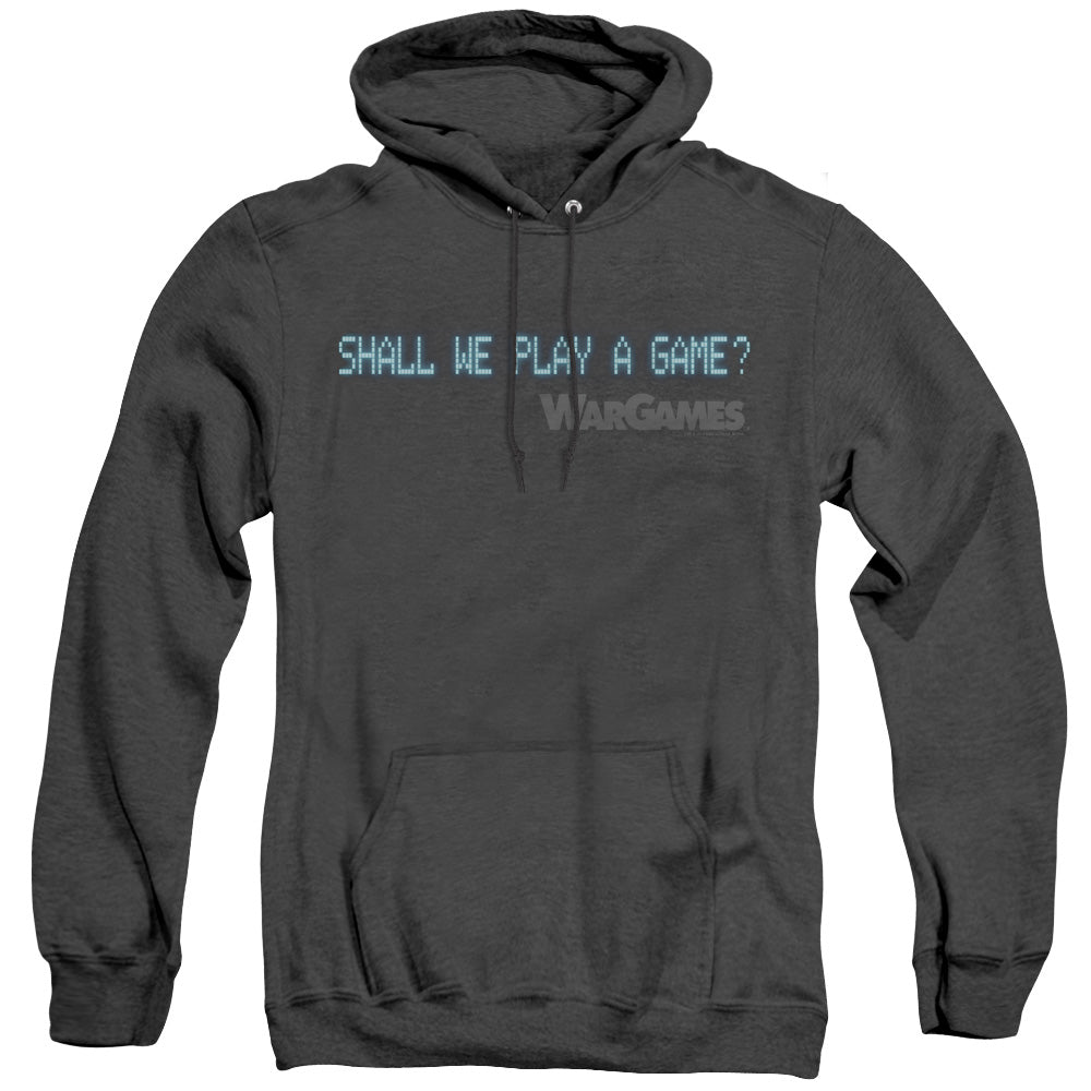 WarGames Shall We Heather Mens Hoodie Black Officially Licensed