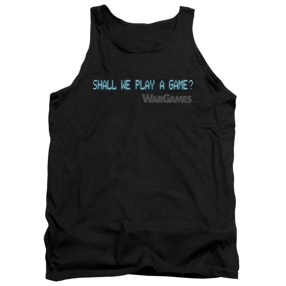Wargames Shall We Mens Tank Top Shirt Black Officially Licensed