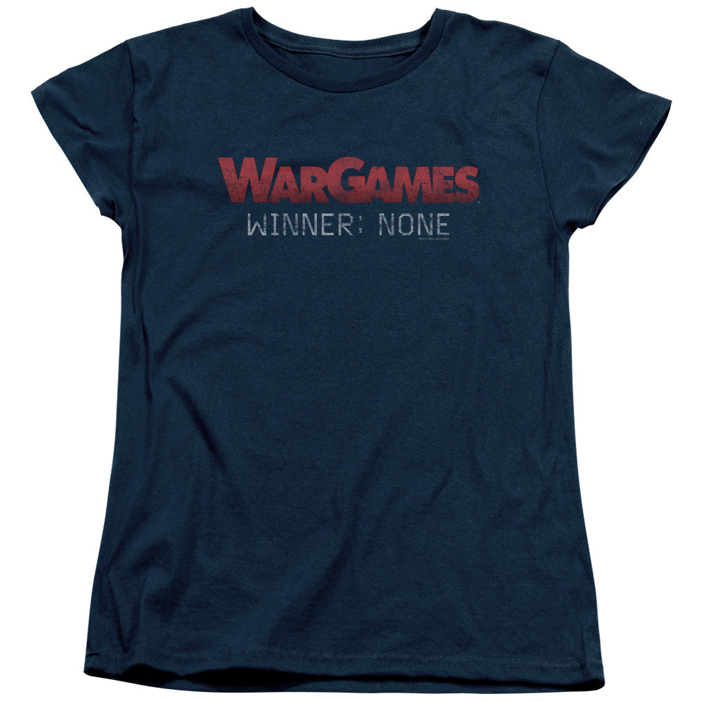 WarGames No Winners Womens T Shirt Navy Blue Officially Licensed