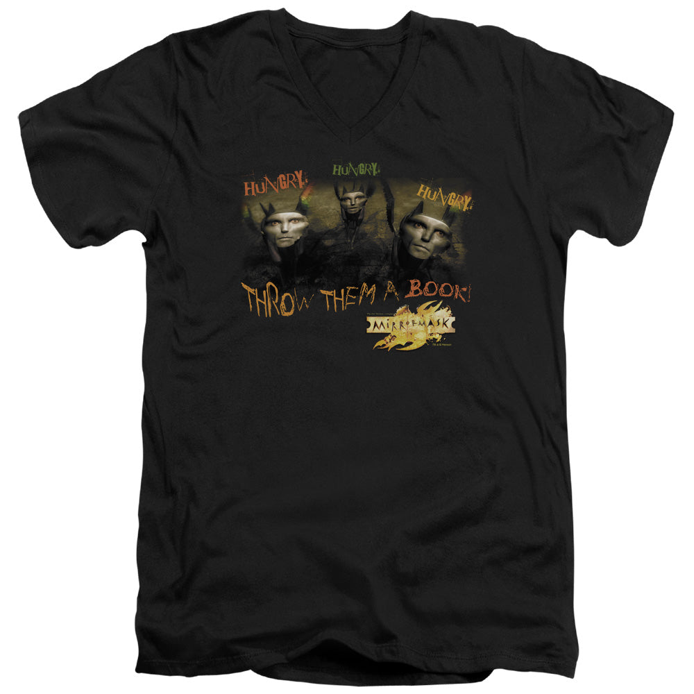 Mirrormask Hungry Mens Slim Fit V-Neck T Shirt Black Officially Licensed