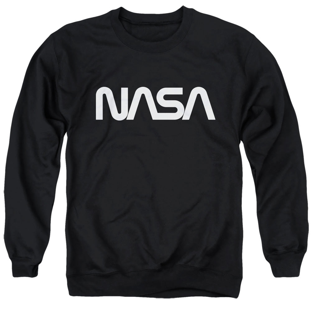 Nasa Worm Logo Mens Crewneck Sweatshirt Black Officially Licensed