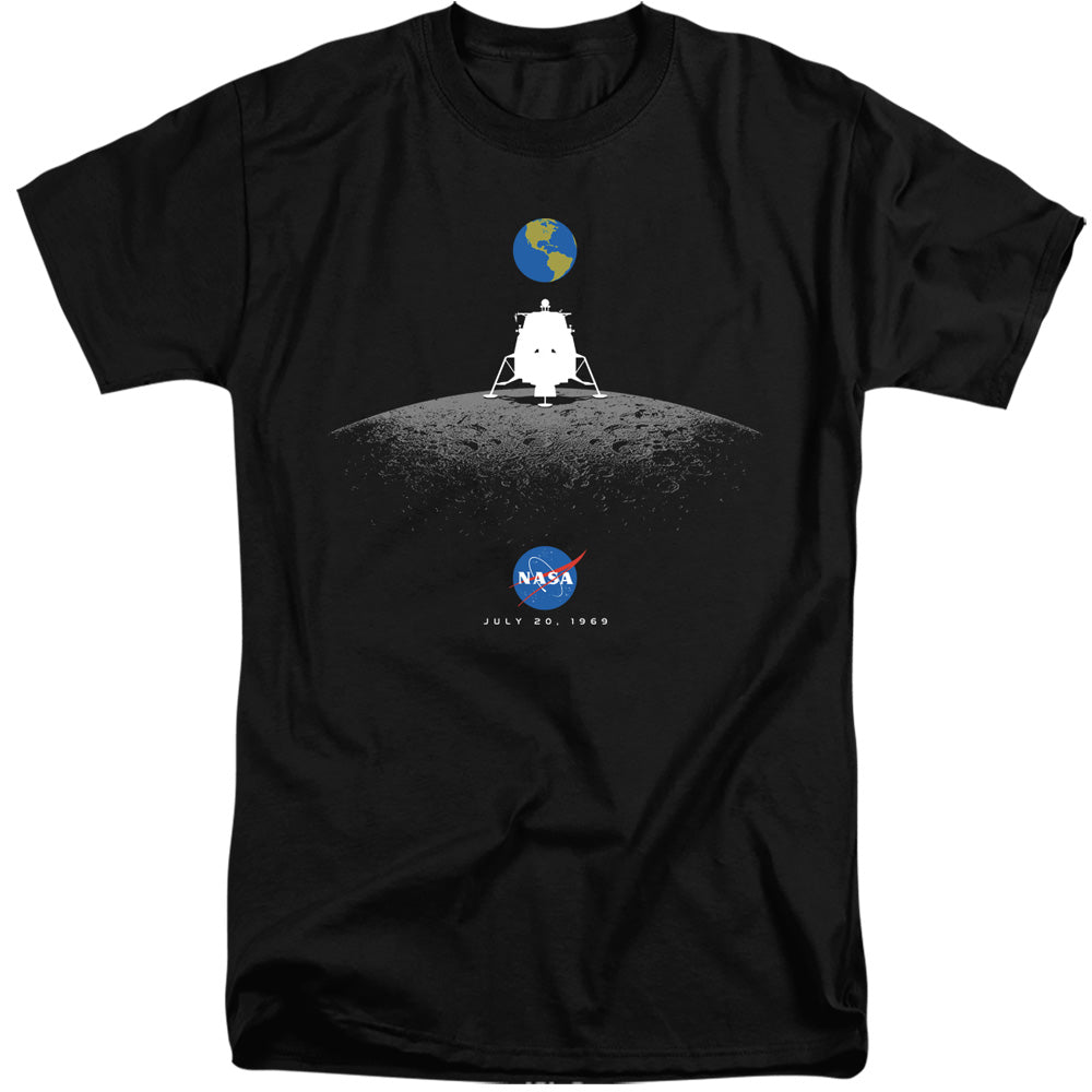 Nasa Moon Landing Simple Mens Tall T Shirt Black Officially Licensed