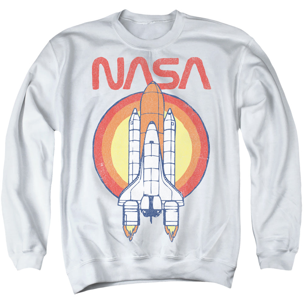 Nasa Shuttle Circle Mens Crewneck Sweatshirt White Officially Licensed
