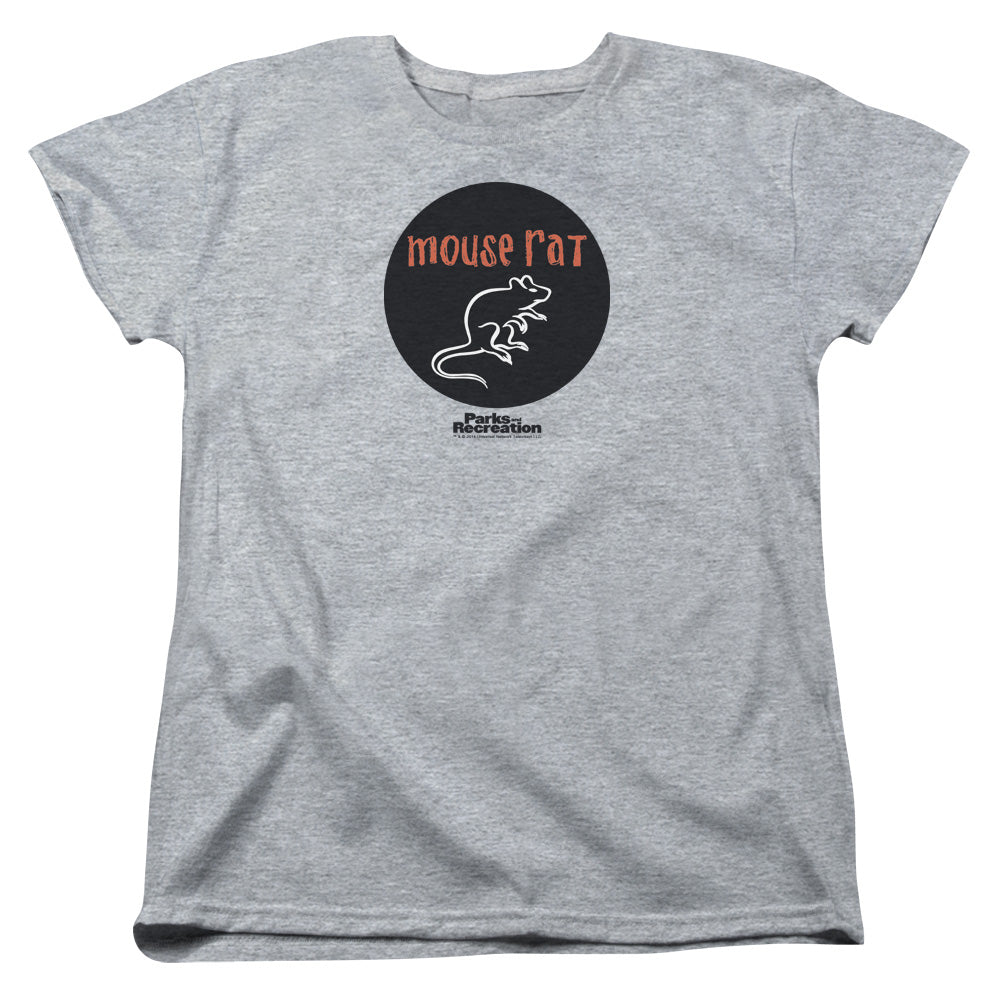Parks And Rec Mouse Rat Circle Womens T Shirt Athletic Heather