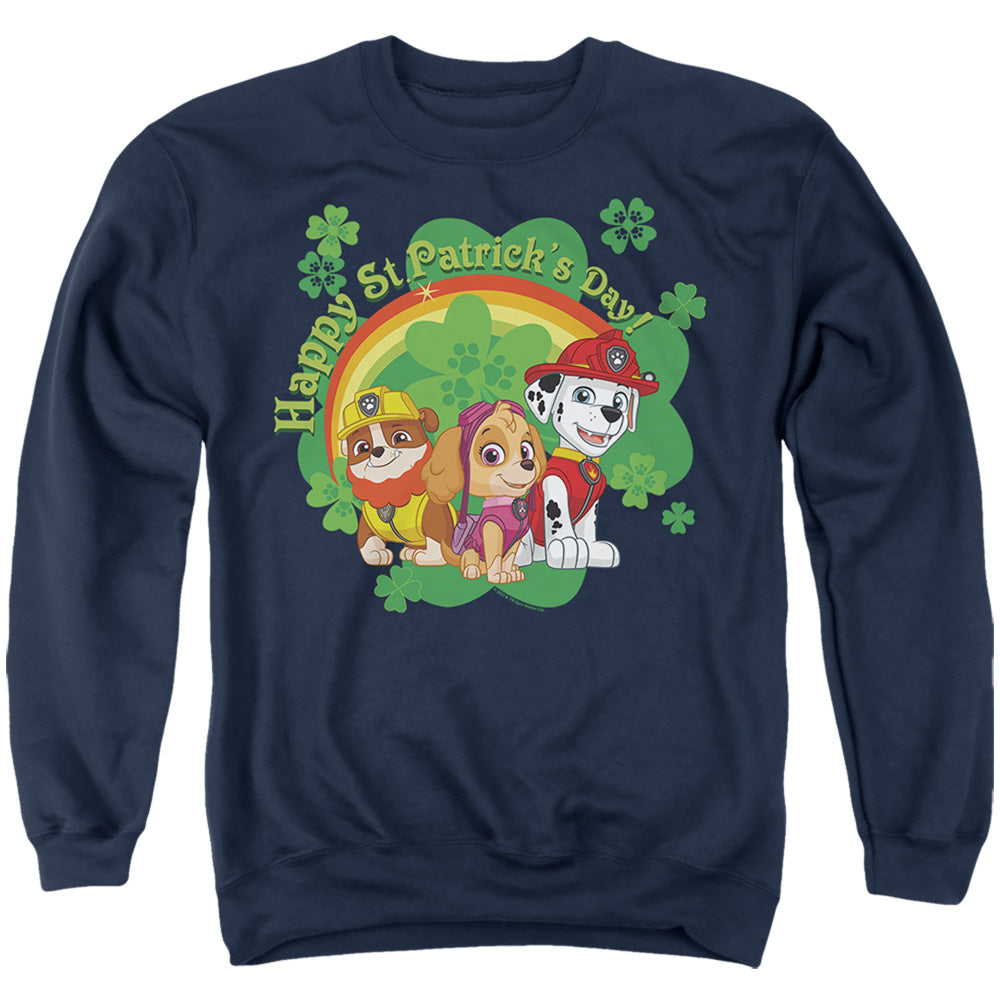 Paw Patrol St. Patrick'S Day Team Mens Crewneck Sweatshirt Navy Officially Licensed