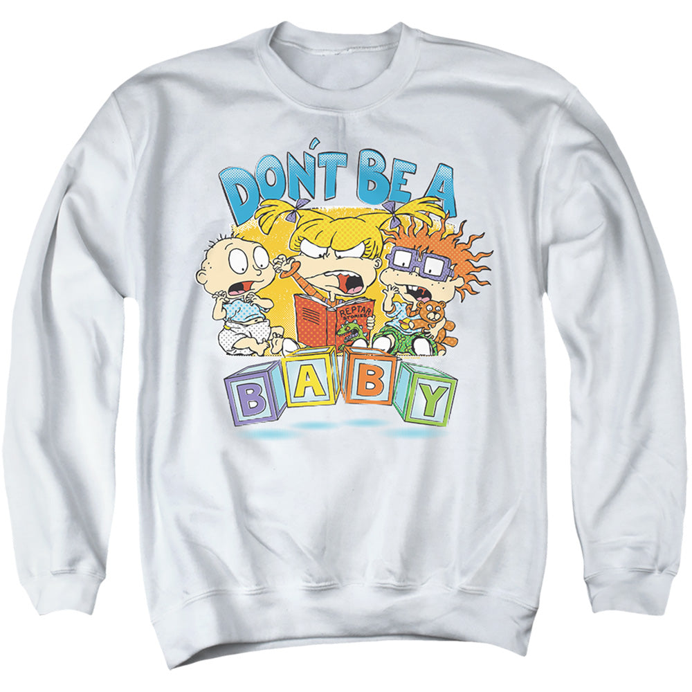 Rugrats Don'T Be A Baby Blocks Mens Crewneck Sweatshirt White Officially Licensed