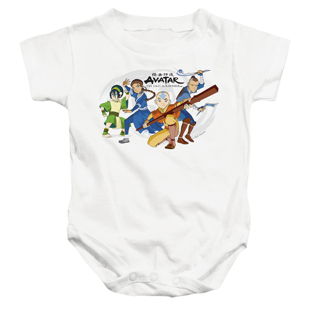 Avatar The Last Airbender Avatars Group Infant Baby Snapsuit White Officially Licensed