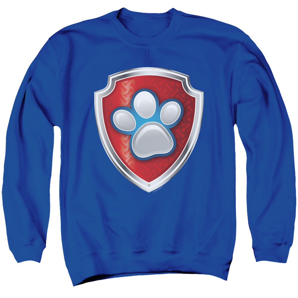 Paw Patrol Badge Mens Crewneck Sweatshirt Royal Blue Officially Licensed