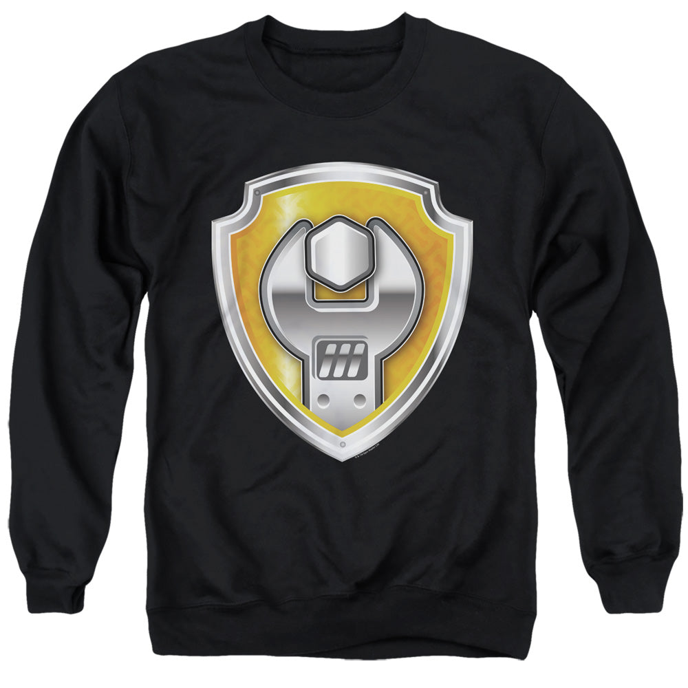 Paw Patrol Rubble Badge Mens Crewneck Sweatshirt Black Officially Licensed