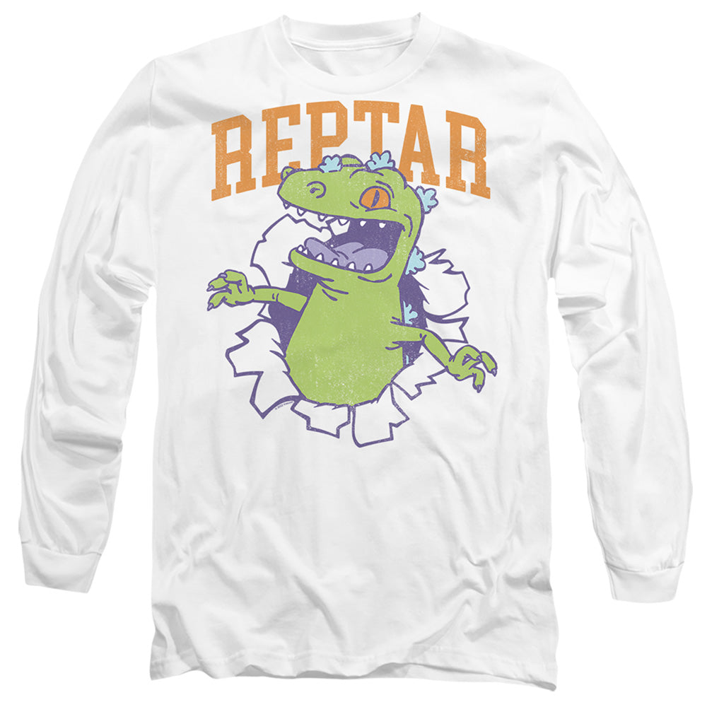 Rugrats Reptar Shirt Rip Mens Long Sleeve Shirt White Officially Licensed